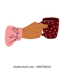 female hand with coffee cup isolated