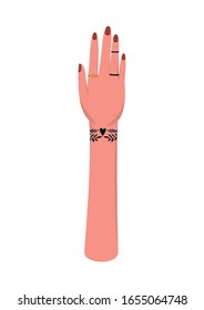 female hand design of Collaborative team cooperation together partnership unity idea strategy solution togetherness and occupation theme Vector illustration