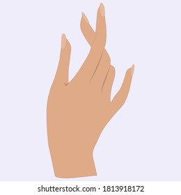 Female hand, elegant, graceful fingers - isolated on white background - vector.