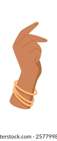 Female hand gesture icon. Flat character symbol of people. This graphic represents the concept of donation, highlighting a human element with a hand, powerful symbol giving.