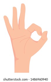 Female hand gesture (hand sign) vector illustration / ok sign