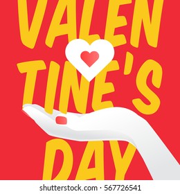 Female hand with heart. Fashion vector illustration.