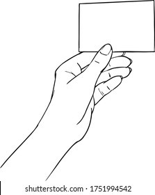 Female hand holding a card