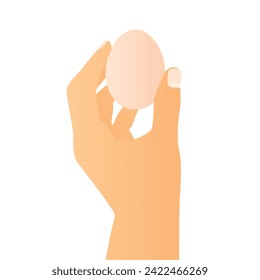 female hand holding an egg- vector illustration