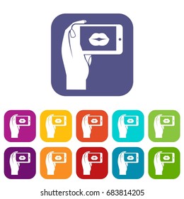 Female hand holding smartphone