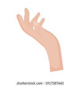 female hand icon over white background, colorful design, vector illustration