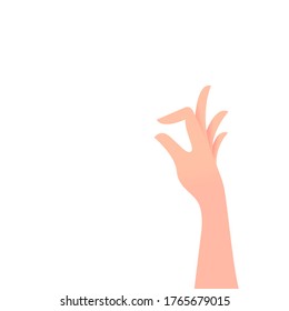 Female hand isolated on a white background. Vector illustration, flat cartoon design, eps 10.