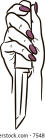 
Female hand with a knife