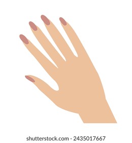 Female Hand With Manicure Fashionable Nail Vector Illustration