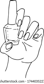 Female Hand With Manicure Holding Nail Polish