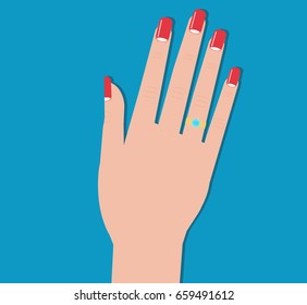 Female hand, marry me