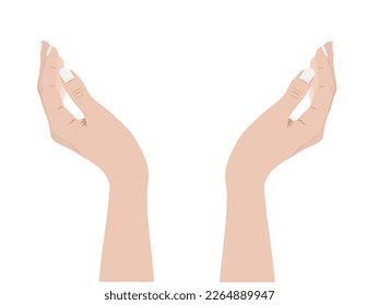 Female hand on a white background.