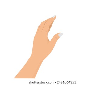 Female hand on a white background.