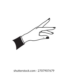 Female hand outline icon vector flat design
