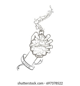 female hand with perfume with romantic smell
