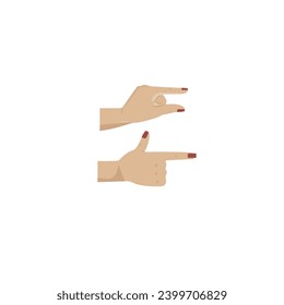 female hand pointing with finger direction