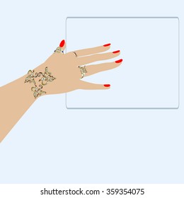 female hand with rings 2