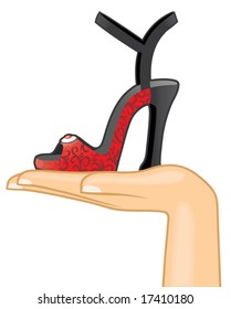Female hand with sandal