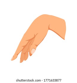 Female hand sign. Human finger gesture sign. Sign