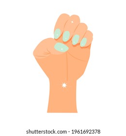 Female Hand with tidy manicure. Vector cartoon flat illustration