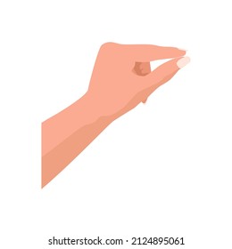 Female hand. Vector illustration isolated on a white background. Hand gesture.
