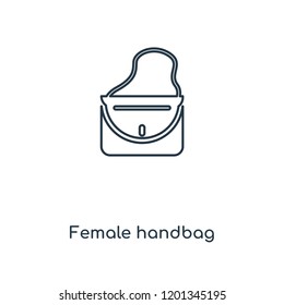 Female handbag concept line icon. Linear Female handbag concept outline symbol design. This simple element illustration can be used for web and mobile UI/UX.