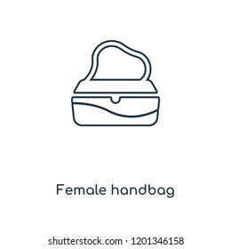 Female handbag concept line icon. Linear Female handbag concept outline symbol design. This simple element illustration can be used for web and mobile UI/UX.