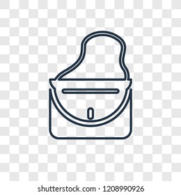 Female handbag concept vector linear icon isolated on transparent background, Female handbag concept transparency concept in outline style
