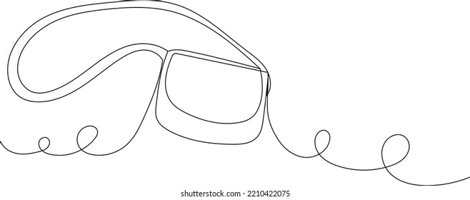 Female Handbag Drawing In One Continuous Line, Isolated Vector