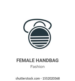 Female handbag vector icon on white background. Flat vector female handbag icon symbol sign from modern fashion collection for mobile concept and web apps design.