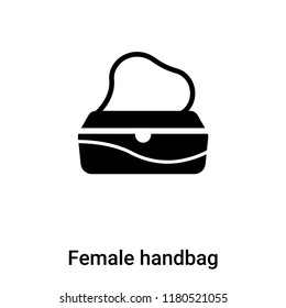 Female handbag icon  vector isolated on white background, logo concept of Female handbag  sign on transparent background, filled black symbol