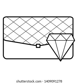female handle wallet with diamond