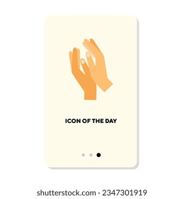 Female hands clapping flat vector icon. People applauding at event or concert isolated vector illustration. Applause, communication, appreciation, support concept for web design and apps