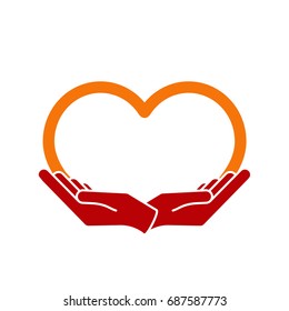 Female hands in the form of heart vector