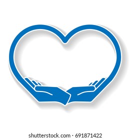 Female hands in the form of heart, vector