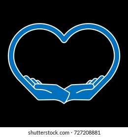 Female hands in the form of heart, vector
