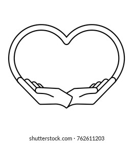 Female hands in the form of heart, vector