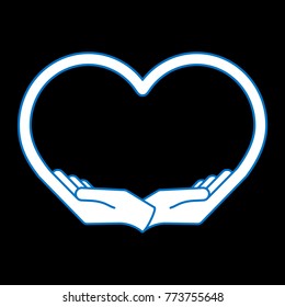 Female hands in the form of heart, vector