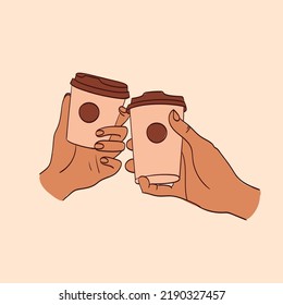 Women Hands Set. Hands Holding Tea And Coffee Caps And Mugs. Coffee Lovers.  Feminine Illustration. Vector Illustration Royalty Free SVG, Cliparts,  Vectors, and Stock Illustration. Image 111089888.