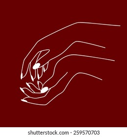 female hands manicure