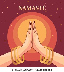 Female Hands Namaste Gesture Design