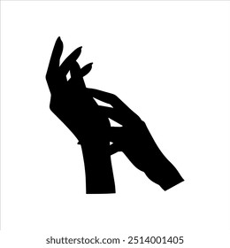 Female hands silhouette vector illustration design on white background.