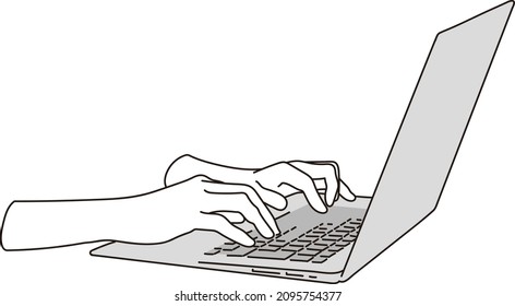 Female hands typing on a computer