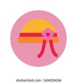 diseño de ilustración vectorial de icono de tipo plano y bloque de accesorios hembra