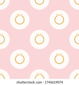 Female hat with bow seamless repeat vector pattern for wrapping paper,fabric,textile,backgrounds.