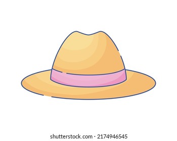 female hat cartoon icon isolated