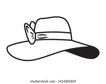 female hat fashion on white background vector illustration