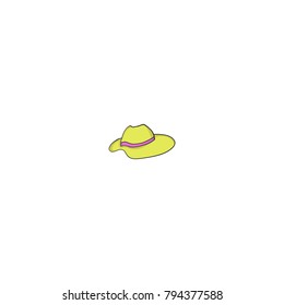 Female hat icon isolated on white background