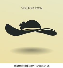 Icono de sombrero femenino. ilustración vectorial