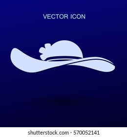 Icono de sombrero femenino. ilustración vectorial